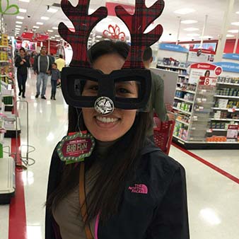 Jennifer Pham in reindeer
